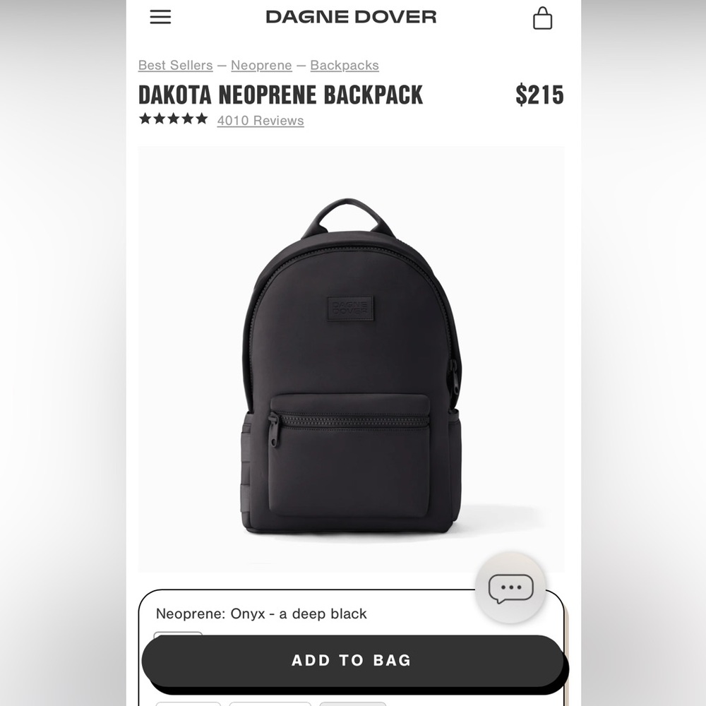 Dagne Dover Large Dakota Black Backpack